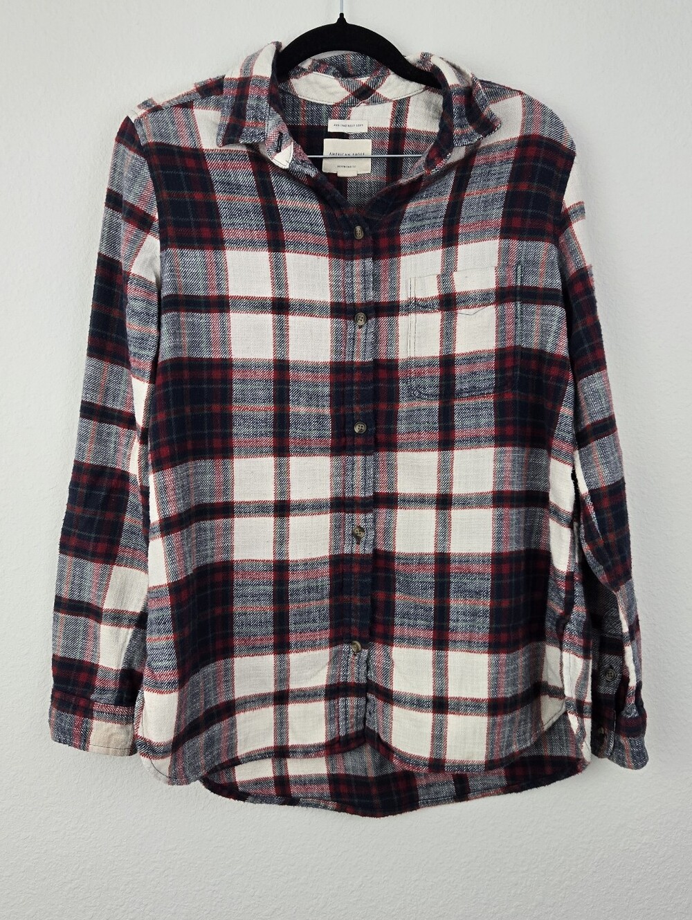 American Eagle Ahh-Mazingly Soft Boyfriend Fit Button Down Top